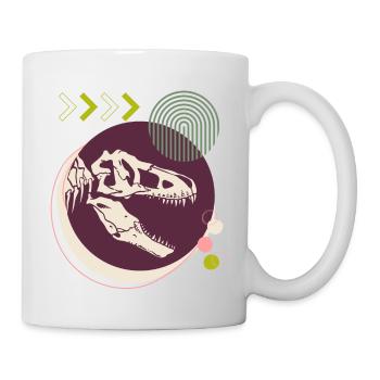 Dino 3, T-Rex, skeleton, wild world - Mug - white - Right