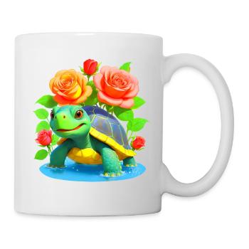 Turtle among the roses - 2 - Mug - white - Right