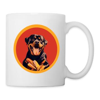 Hot-dog Rottweiler - Mug blanc - blanc - Droite