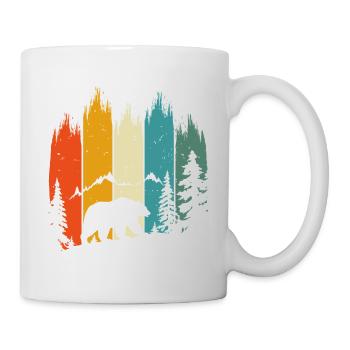 Tierwelt, Bär, Natur, Outdoor, Berge, Wald - Tasse - Weiß - Rechts