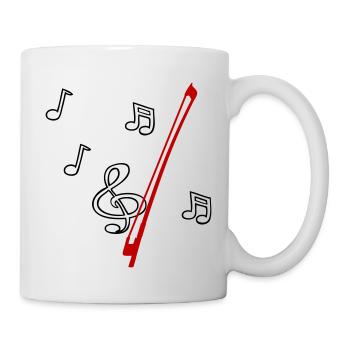 Notenschlüssel , Noten - Tasse - Weiß - Rechts