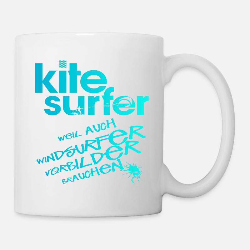 Kitesurfer vs Windsurfer - Tasse - Weiß