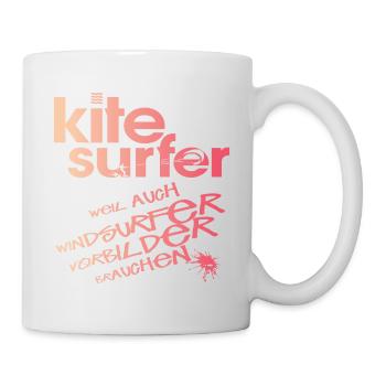 Kitesurfer vs Windsurfer - Tasse - Weiß - Rechts