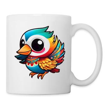 Mignon oiseau en fête - Mug blanc - blanc - Droite