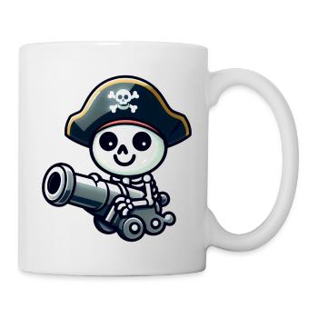 Piratenschädel - Skelett Schatz - Tasse - Weiß - Rechts