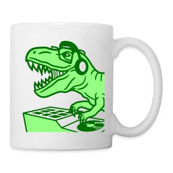 Cool Dino DJ T. Rex Dinosaure Party Club Musique - Mug blanc - blanc - Droite