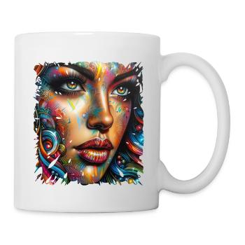 Graffiti Street Art Spray Vintage Schablone Retro - Tasse - Weiß - Rechts