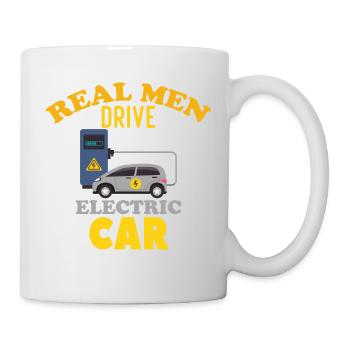 Echte Männer fahren ein Elektroauto - Tasse - Weiß - Rechts