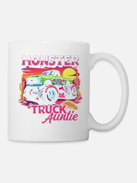 Monster Truck Tante Passende Familie Monster Truck - Tasse - Weiß