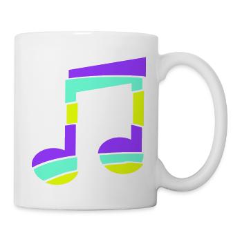 Bunte Musik Note Streifen Techno Party Musiknote - Tasse - Weiß - Rechts