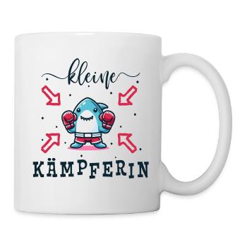 Kleine Kämpferin - Boxender Hai - Mut machen - Tasse - Weiß - Rechts