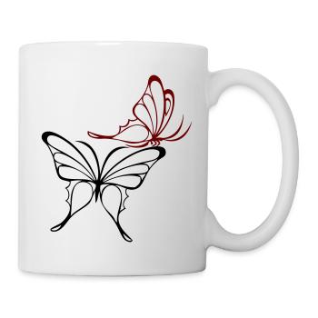 Papillons - Mug blanc - blanc - Droite