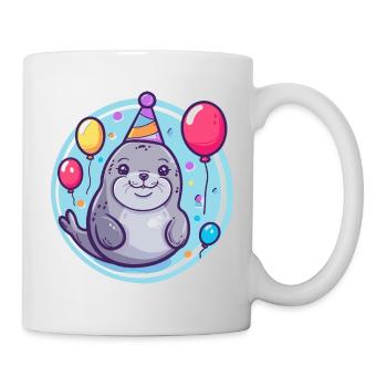 Robbe Tier Geburtstag Baby - Tasse - Weiß - Rechts