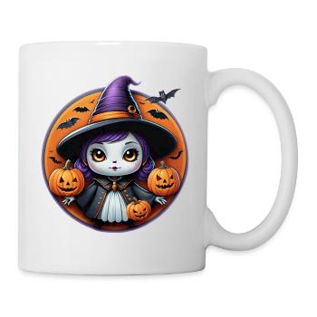 Halloween-Hexe - Tasse - Weiß - Rechts