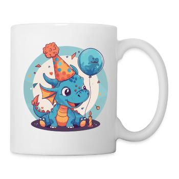 Drache Geburtstag Baby - Tasse - Weiß - Rechts