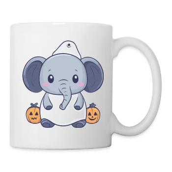Elefant Halloween Lustig Geist - Tasse - Weiß - Rechts