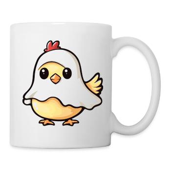 Huhn Halloween Lustig Geist - Tasse - Weiß - Rechts