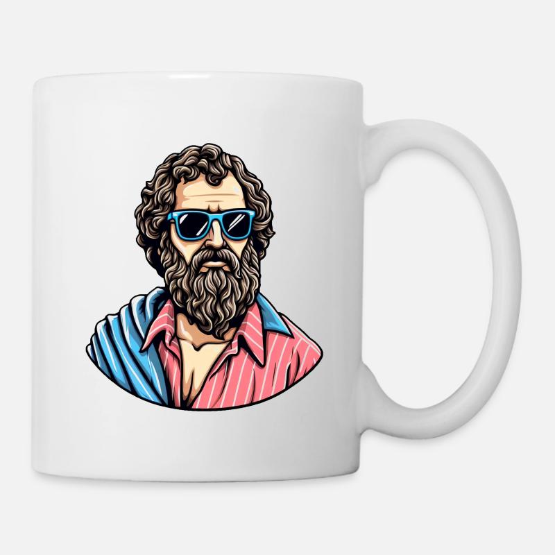 Lässiger cooler Philosophen-Look - Tasse - Weiß