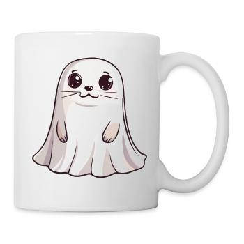 phoque animal Halloween drôle fantôme - Mug blanc - blanc - Droite