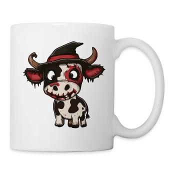 Kuh Halloween Comic Lustig - Tasse - Weiß - Rechts