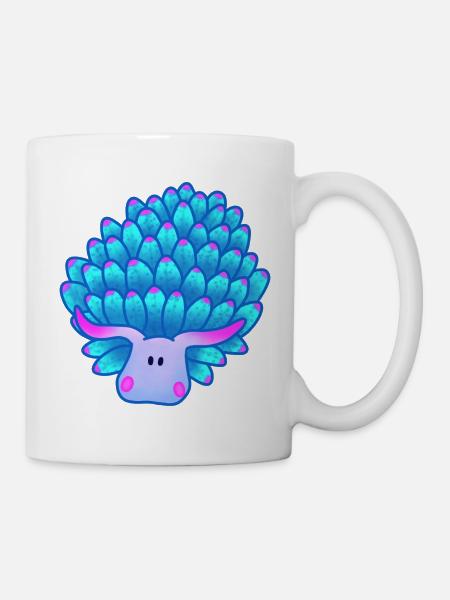 Blattschnecke, Blaue Meeresschnecke - Tasse - Weiß