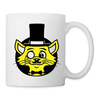 Sir Cat Gentleman Chapeau haut de forme Monocle Rich Gentleman - Mug blanc - blanc - Droite