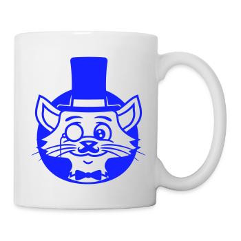 Sir Cat Gentleman Chapeau haut de forme Monocle Rich Gentleman - Mug blanc - blanc - Droite