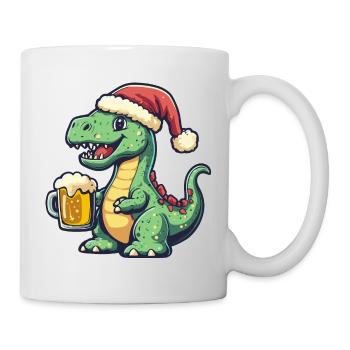 Dinosaurier brontosaurus Bier Xmas Weihnachten - Tasse - Weiß - Rechts