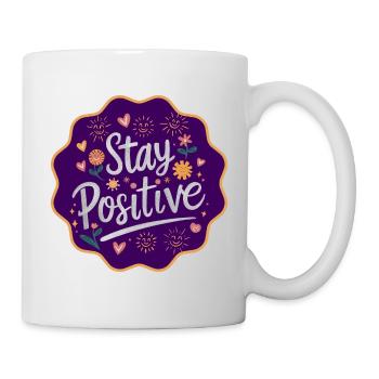 Restez positif - Mug blanc - blanc - Droite