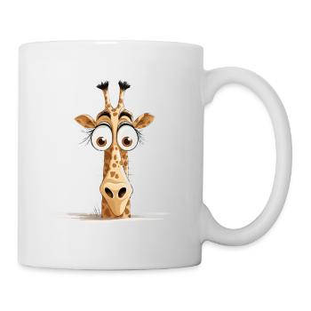 girafe jeter un coup d’œil mignon adorable drôle animal dessin animé - Mug blanc - blanc - Droite