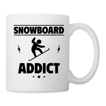 Addicted to snowboarding - Mug - white - Right