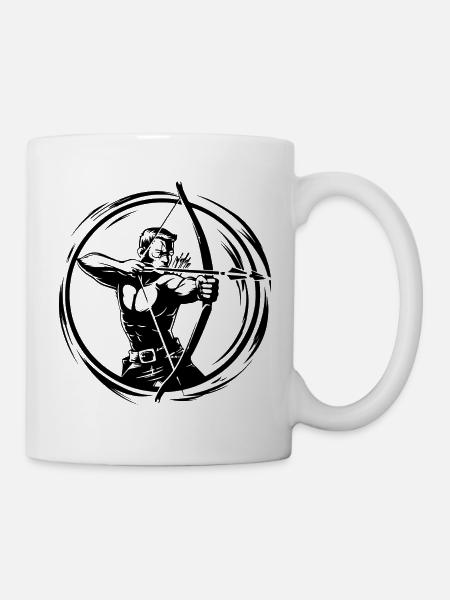 Bogenschießen Mann - Tasse - Weiß