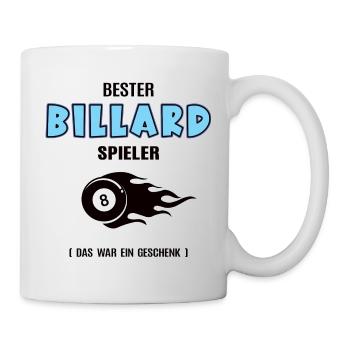 Billard Spieler Bester Billarder Geburtstag Geb - Tasse - Weiß - Rechts