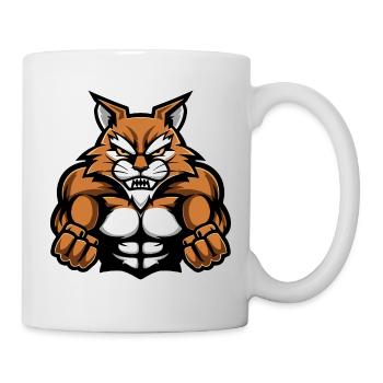 Katze Muskeln Workout - Tasse - Weiß - Rechts