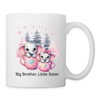 Großer Bruder, kleine Schwester Elefanten - Tasse - Weiß - Rechts