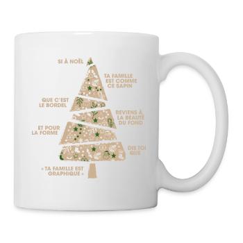 CHRISTMAS TREE GRAPHIC DECORATION - Mug - white - Right