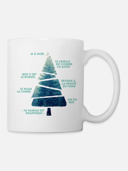 WEIHNACHTSBAUM NATÜRLICHE GRAFIK - Tasse - Weiß