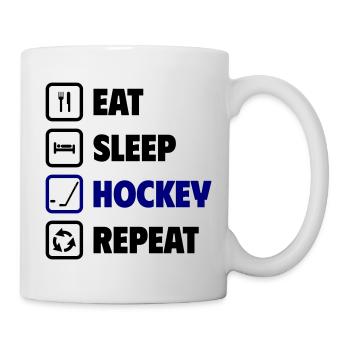 Mangez, dormez, hockeyez, répétez ! - Mug blanc - blanc - Droite