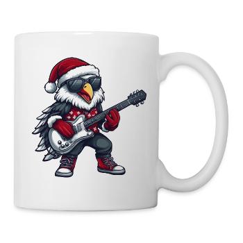 Adler Weihnachten Rocker Gitarre - Tasse - Weiß - Rechts