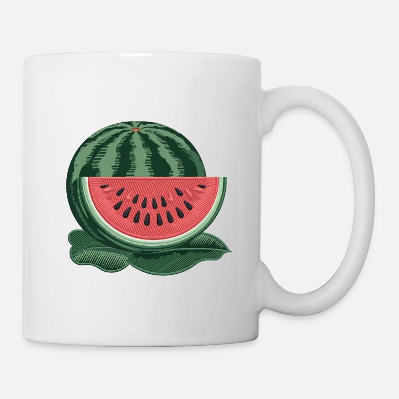 Gestickte Wassermelone - Tasse - Weiß