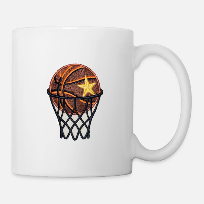 Embroidered basketball - Mug - white