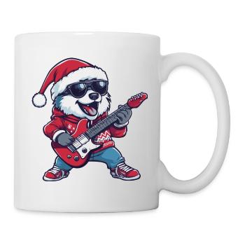 Husky Dog Noël Rocker Guitare - Mug blanc - blanc - Droite
