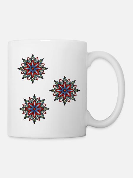 schneeflocke eiskristall - Tasse - Weiß