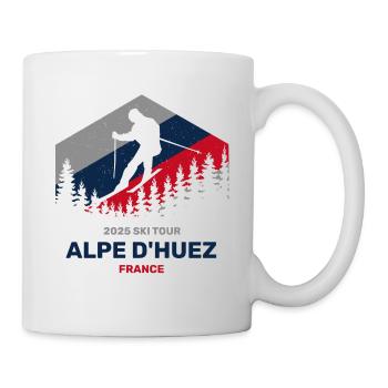 Alpe D'Huez, Frankreich 2025 Gruppen-Skireisebekleidung - Tasse - Weiß - Rechts
