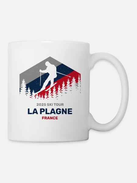 La Plagne, France 2025 Vêtements de ski de randonnée - Mug blanc - blanc