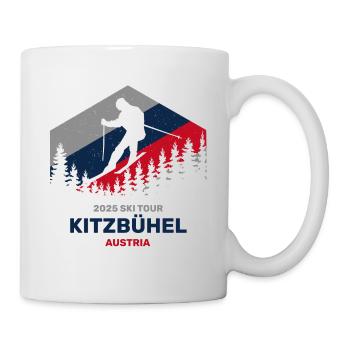 Kitzbühel, Österreich 2025 Skitour Bekleidung - Tasse - Weiß - Rechts