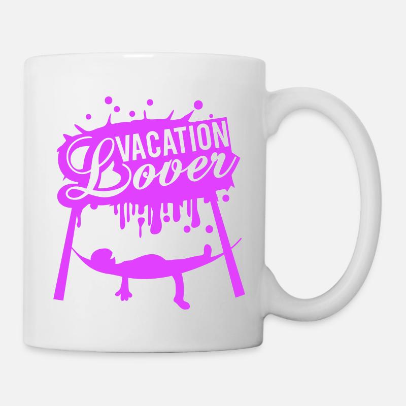 Amoureux des vacances graffiti hamac dormir dire - Mug blanc - blanc