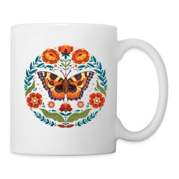 Skandinavische Volkskunstmotte, Celestial Luna - Tasse - Weiß - Rechts