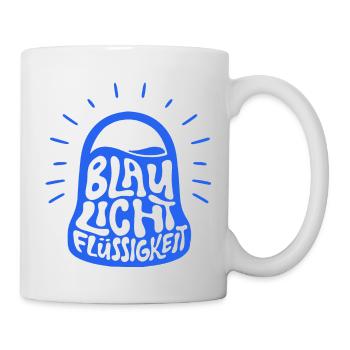 Blaulichtflüssigkeit - Blaulicht Symbol - Tasse - Weiß - Rechts