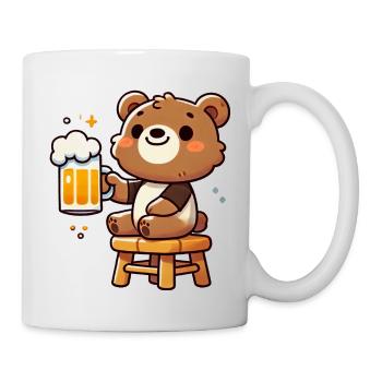 Cute Bear Drinking Beer 3 - Tasse - Weiß - Rechts